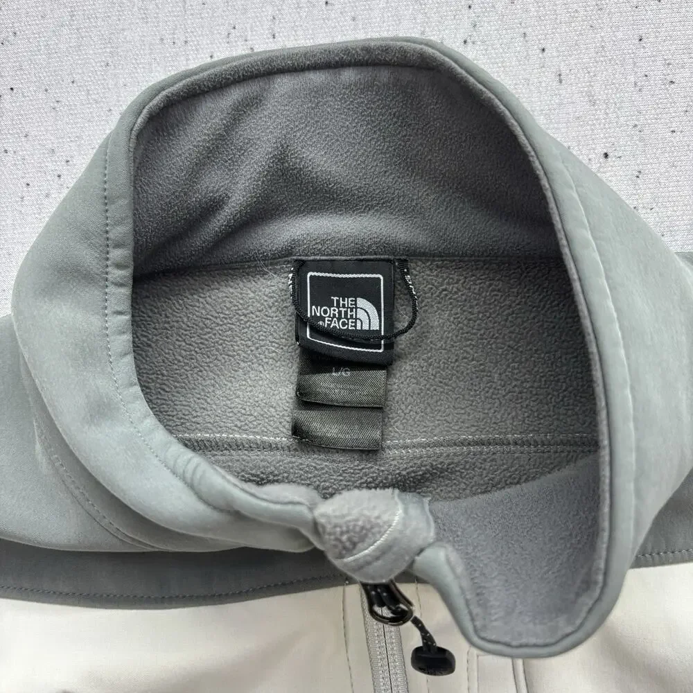 The North Face Apex Bionic Jacket Mens Large L White Grey Colorblock Softshell